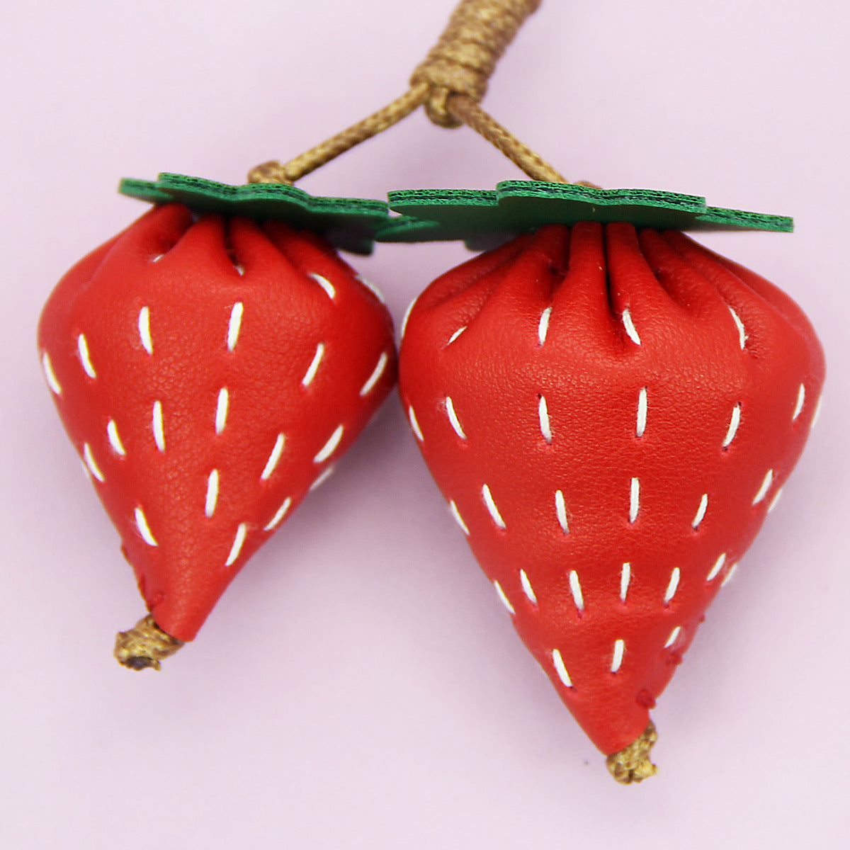 strawberry keychain PU leather bag charm purse keychain bulk wholesale gift