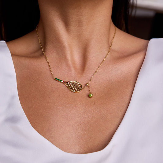 Stainless Steel Tennis Racket Necklace Wholesale Five Piece Set