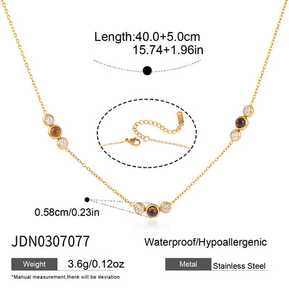 Tiger eye stainless steel necklace