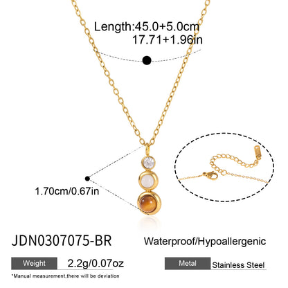 Tiger eye stainless steel necklace