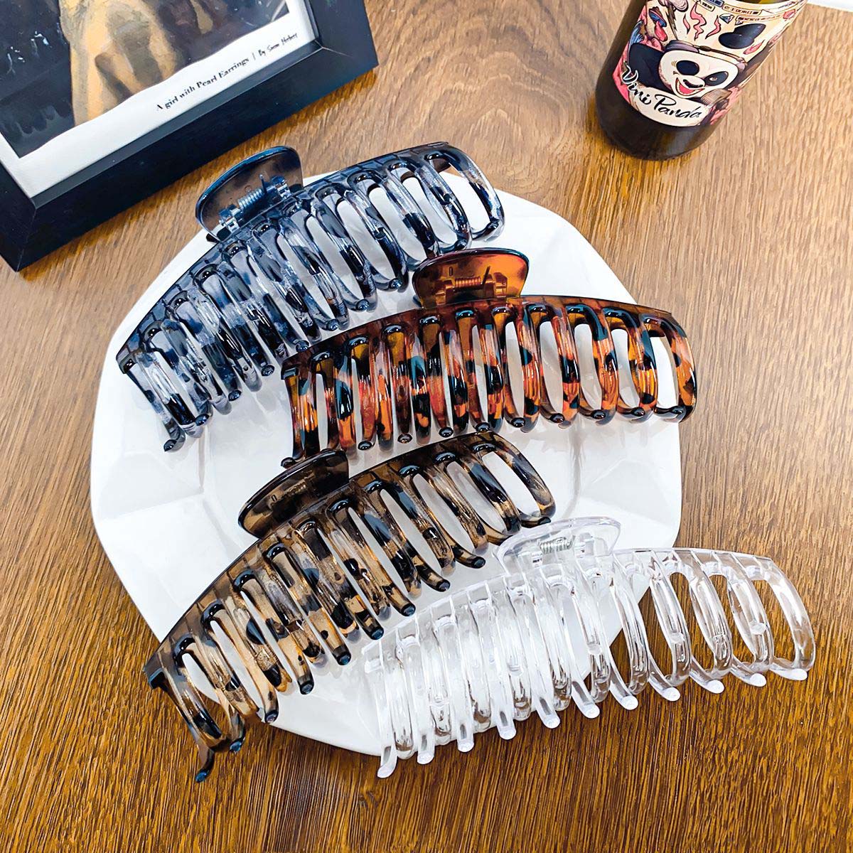 tortoise shell hair claw clip different colors