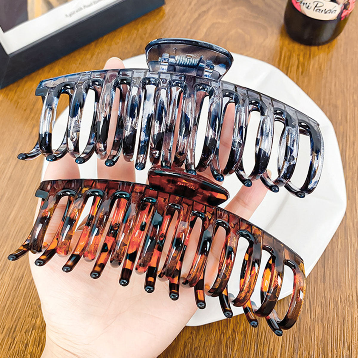 tortoise shell hair claw clip different colors