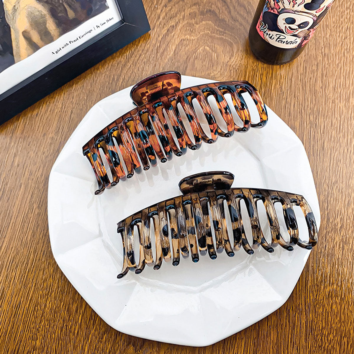 tortoise shell hair claw clip different colors