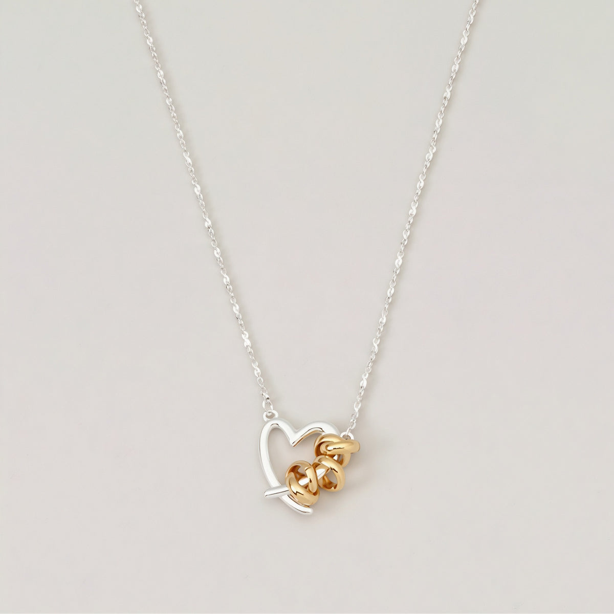 Two tone heart stainless steel necklace