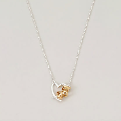 Two tone heart stainless steel necklace
