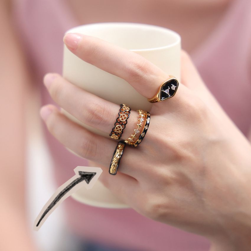Wholesale Vintage Zircon Enamel Rings Fashion Jewelry Five Piece Set