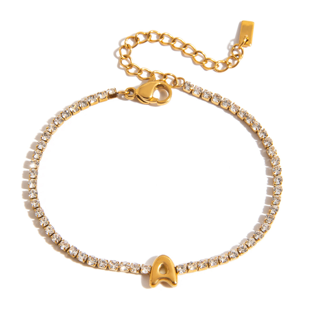 Wholesale 18K Gold Plated Stainless Steel Initial Jewelry Bracelet Personalized Name Jewelry Set of 5
