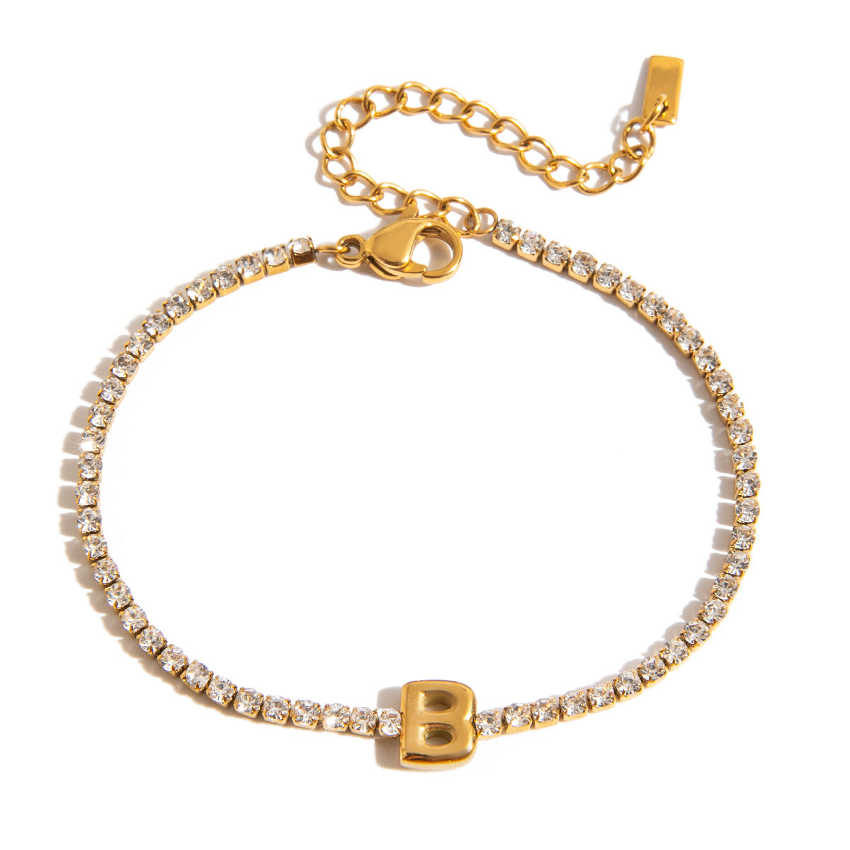 Wholesale 18K Gold Plated Stainless Steel Initial Jewelry Bracelet Personalized Name Jewelry Set of 5