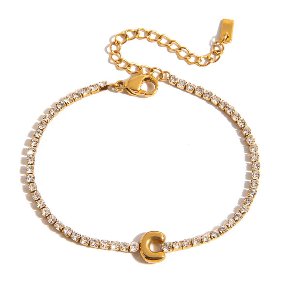 Wholesale 18K Gold Plated Stainless Steel Initial Jewelry Bracelet Personalized Name Jewelry Set of 5