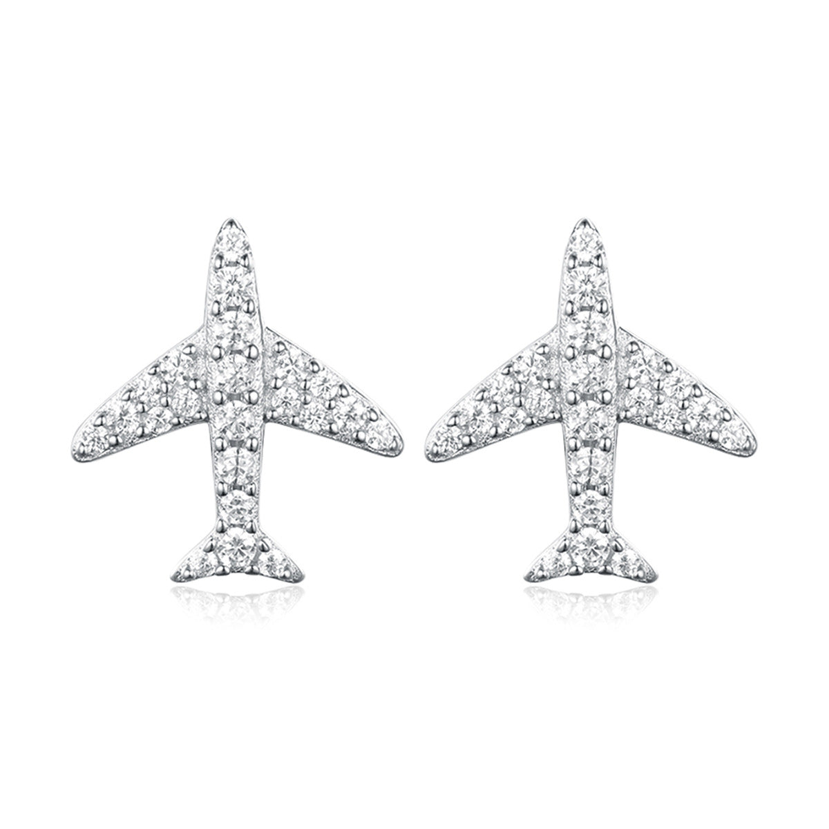 Wholesale 925 silver airplane jewelry set including bracelet and earrings sterling silver cz everyday jewelry gift for female friends