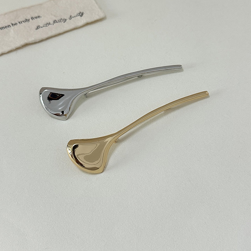 Gold and silver minimalist ginkgo leaf brooch color options