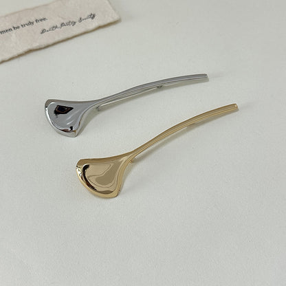 Gold and silver minimalist ginkgo leaf brooch color options